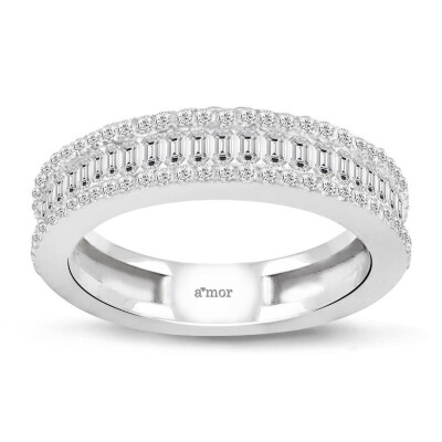 0.99 Karat Pırlanta Baget Yarımtur Yüzük - IDL Sertifikalı - 1