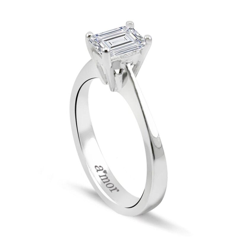 1.00 Karat Emerald Pırlanta Yüzük - IDL Sertifikalı - 2