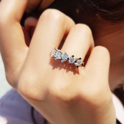 1.00 Karat Pırlanta Beştaş Yüzük - IDL Sertifikalı - 3