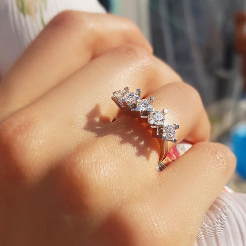 1.00 Karat Pırlanta Beştaş Yüzük - IDL Sertifikalı - 3