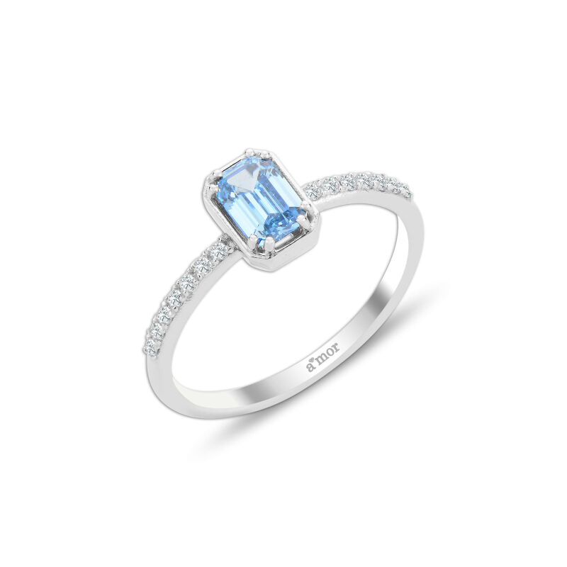 1.03 Karat Aquamarine Pırlanta Fantezi Yüzük - IDL Sertifikalı - 1