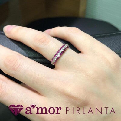 1.04 Karat Pırlanta Pembe Safir Yüzük - IDL Sertifikalı - 3