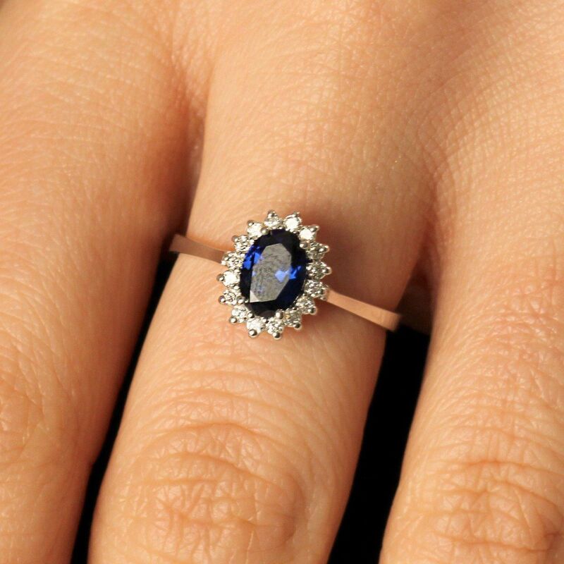 1.07 Karat Pırlanta Safir Yüzük - IDL Sertifikalı - 4