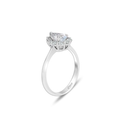 1.08 Karat Blue Topaz Pırlanta Fantezi Yüzük - IDL Sertifikalı - 2