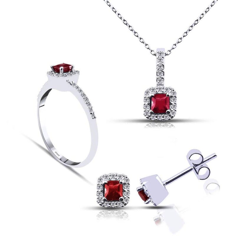 1.11 Karat Yakut Pırlanta Set - IDL Sertifikalı - 1