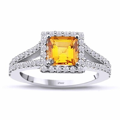 1.12 Karat Sitrin Pırlanta Fantezi Yüzük - IDL Sertifikalı - 1