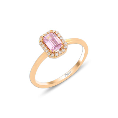 1.13 Karat Pırlanta Pembe Safir Yüzük - IDL Sertifikalı - 1