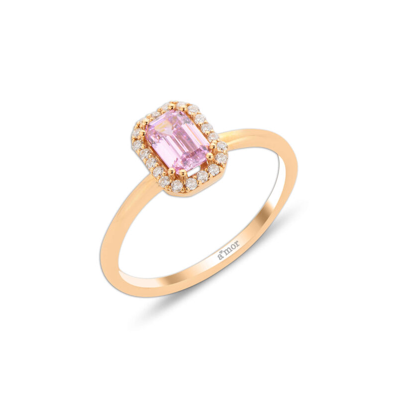 1.13 Karat Pırlanta Pembe Safir Yüzük - IDL Sertifikalı - 1