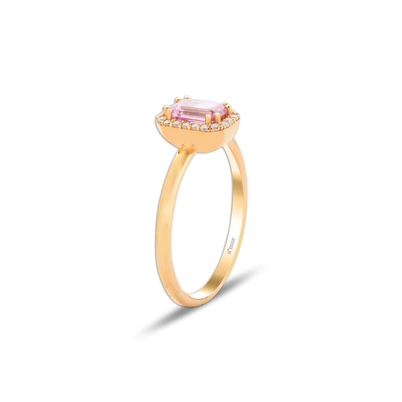 1.13 Karat Pırlanta Pembe Safir Yüzük - IDL Sertifikalı - 2
