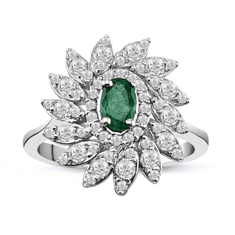 1.15 Karat Pırlanta Zümrüt Yüzük - IDL Sertifikalı - 1
