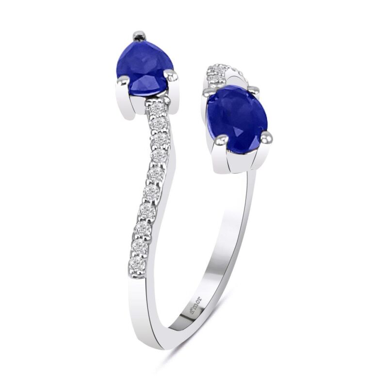 1.16 Karat Pırlanta Safir Yüzük - IDL Sertifikalı - 2