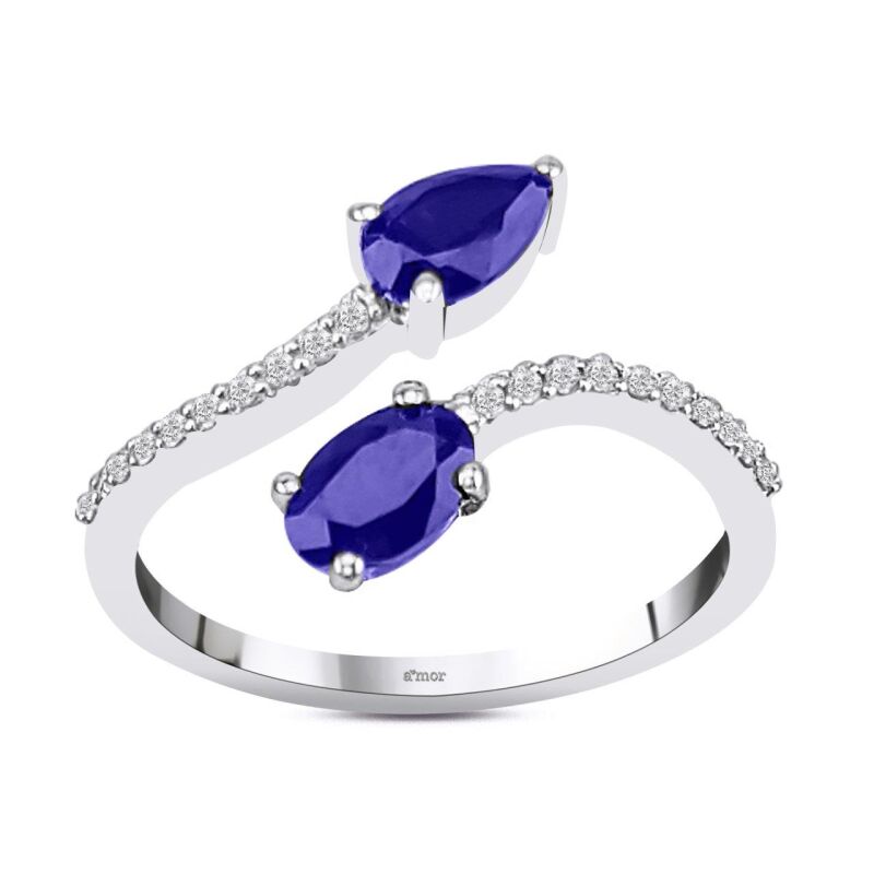1.16 Karat Pırlanta Safir Yüzük - IDL Sertifikalı - 1