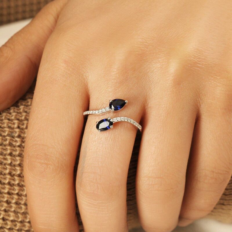 1.16 Karat Pırlanta Safir Yüzük - IDL Sertifikalı - 3