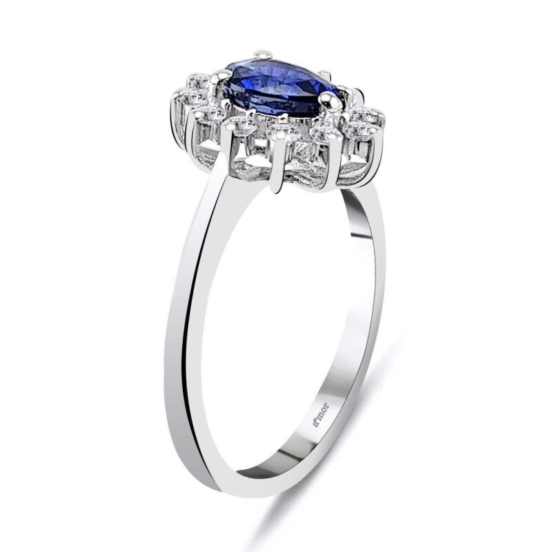 1.16 Karat Pırlanta Safir Yüzük - IDL Sertifikalı - 2