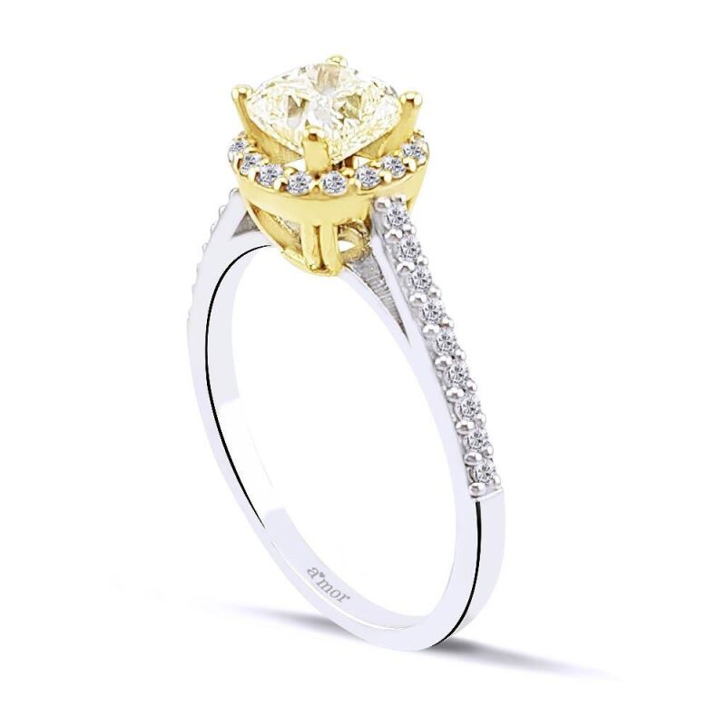 1.17 Karat Kenar Taşlı Fancy Kuşin Pırlanta Tektaş Yüzük - IDL Sertifikalı - 2