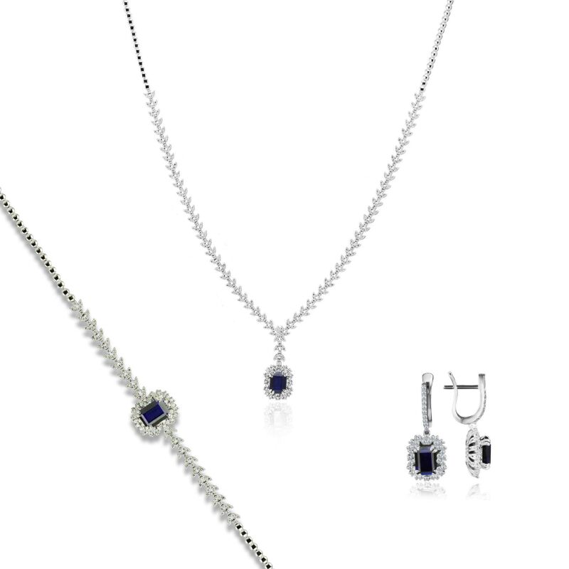 11.75 Karat Safir Pırlanta Set - IDL Sertifikalı - 1