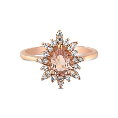 1.18 Karat Morganite Pırlanta Vintage Yüzük - IDL Sertifikalı - 1