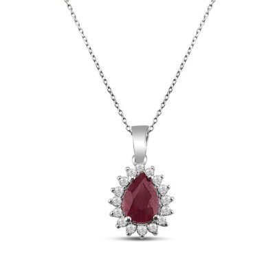 1.18 Karat Pırlanta Yakut Kolye - IDL Sertifikalı - 1