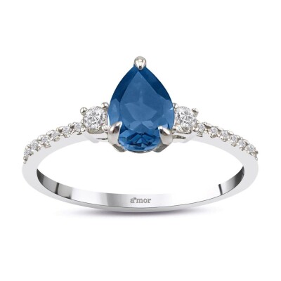 1.20 Karat London Blue Pırlanta Fantezi Yüzük - IDL Sertifikalı - 1