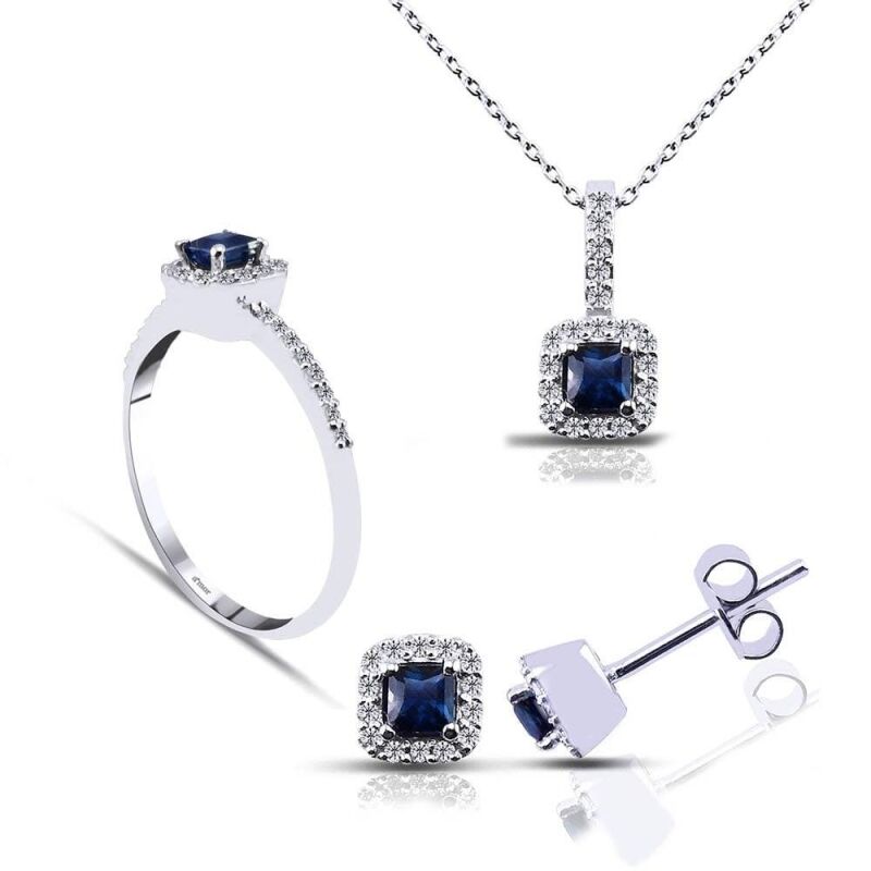 1.20 Karat Safir Pırlanta Set - IDL Sertifikalı - 1