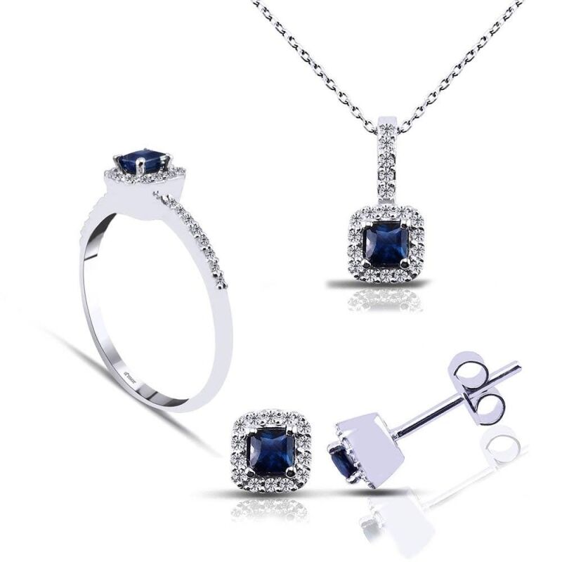 1.20 Karat Safir Pırlanta Set - 1