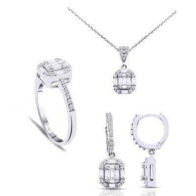 1.21 Karat Baget Pırlanta Set - IDL Sertifikalı - 1