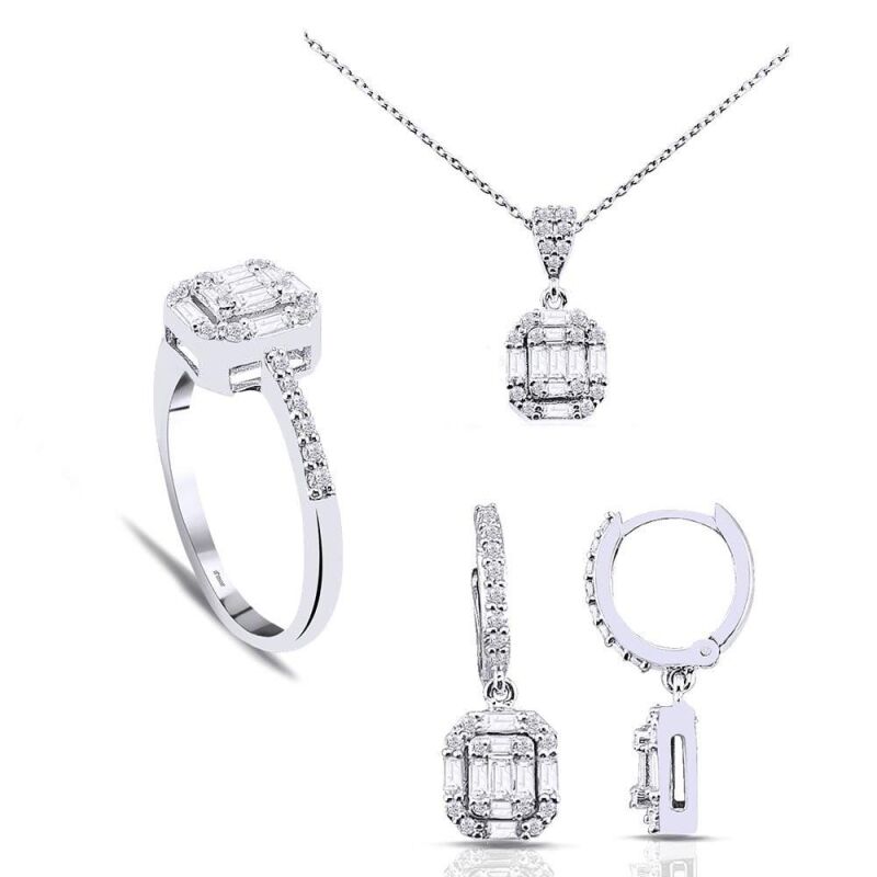 1.21 Karat Baget Pırlanta Set - IDL Sertifikalı - 1