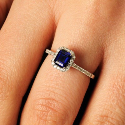 1.23 Karat Pırlanta Safir Yüzük - IDL Sertifikalı - 4