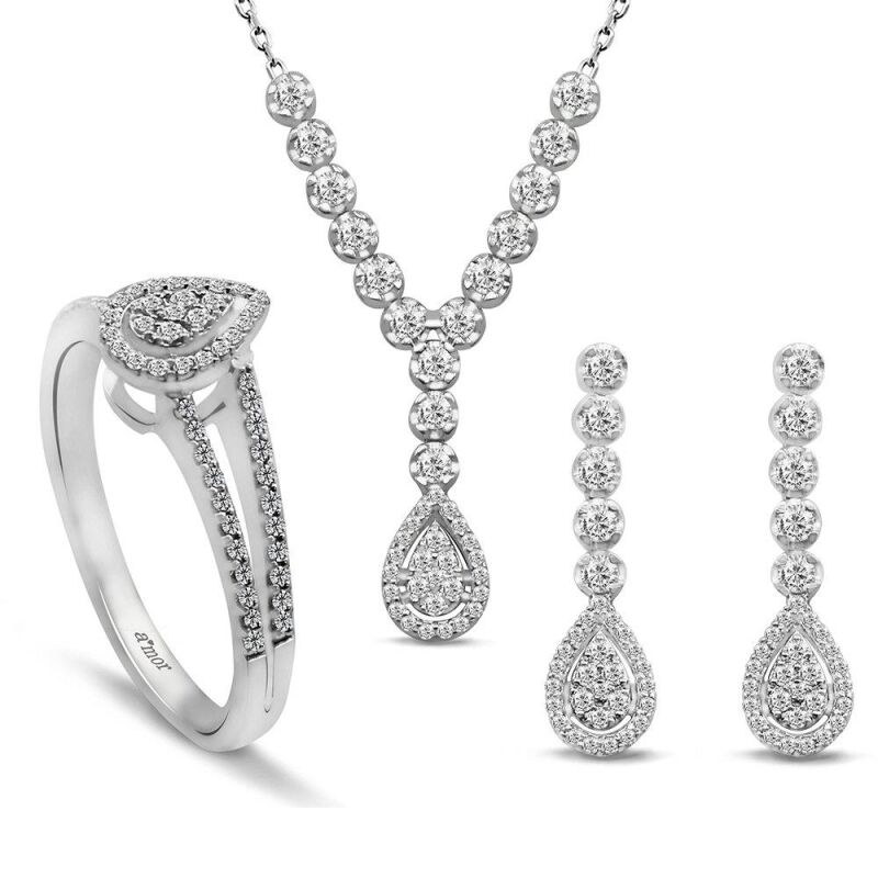 1.24 Karat Fantezi Pırlanta Set - IDL Sertifikalı - 1