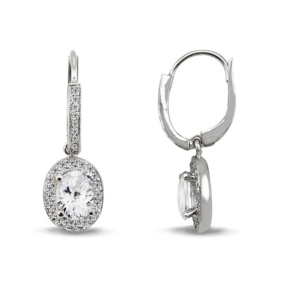 1.24 Karat Oval Pırlanta Fantezi Küpe - IDL Sertifikalı - 1