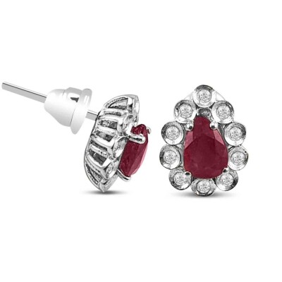 1.25 Karat Pırlanta Yakut Küpe - IDL Sertifikalı - 1