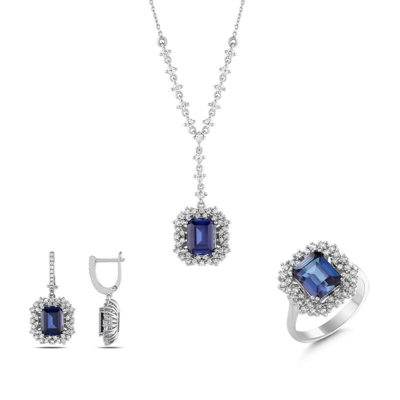 13.53 Karat Safir Pırlanta Set - 1