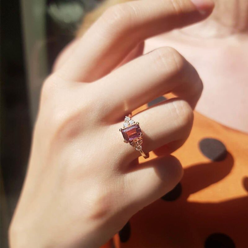 1.41 Karat Pırlanta Pink Safir Yüzük - IDL Sertifikalı - 3