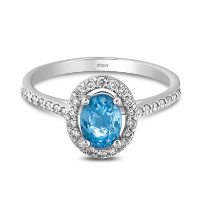 1.47 Karat Blue Topaz Pırlanta Fantezi Yüzük - IDL Sertifikalı - 1