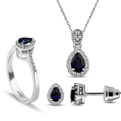 1.49 Karat Safir Pırlanta Set - 1