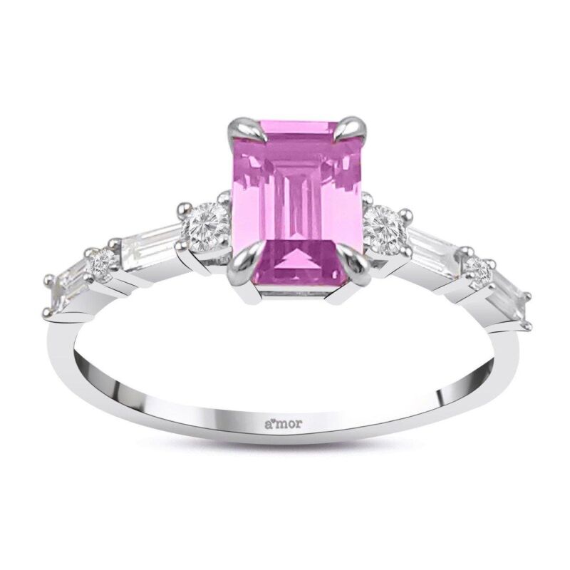 1.53 Karat Pırlanta Pink Safir Yüzük - IDL Sertifikalı - 1
