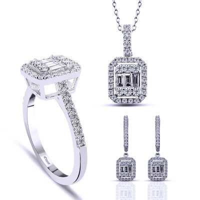 1.58 Karat Baget Pırlanta Set - IDL Sertifikalı - 1