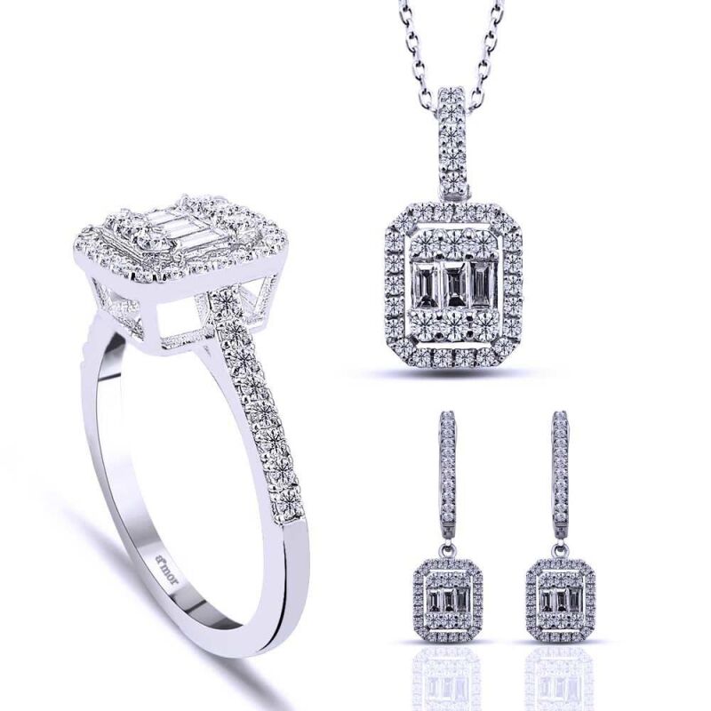 1.58 Karat Baget Pırlanta Set - IDL Sertifikalı - 1