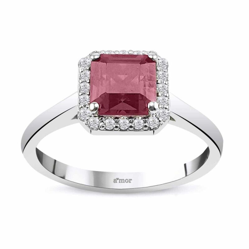 1.60 Karat Rhodolite Pırlanta Fantezi Yüzük - IDL Sertifikalı - 1