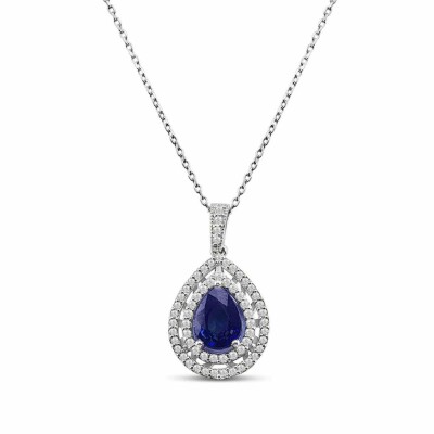 1.66 Karat Pırlanta Safir Kolye - IDL Sertifikalı - 1