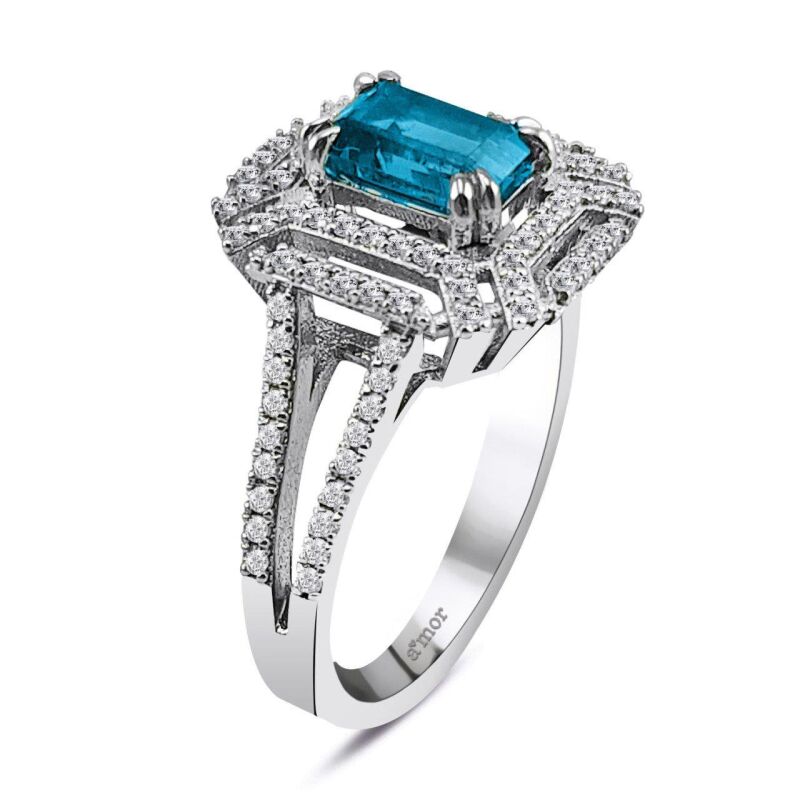 1.68 Karat London Blue Pırlanta Fantezi Yüzük - IDL Sertifikalı - 2