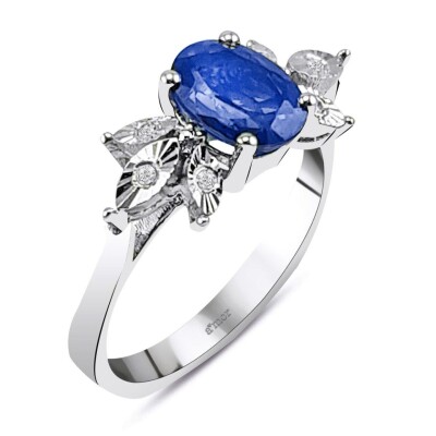 1.69 Karat Pırlanta Safir Yüzük - IDL Sertifikalı - 2
