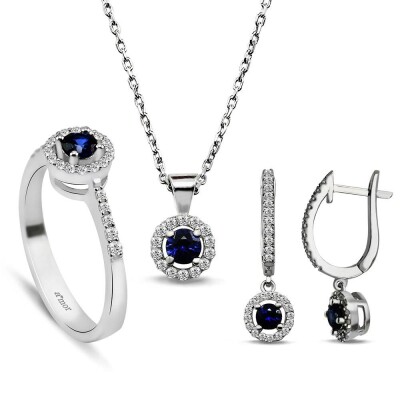 1.76 Karat Safir Pırlanta Set - IDL Sertifikalı - 1
