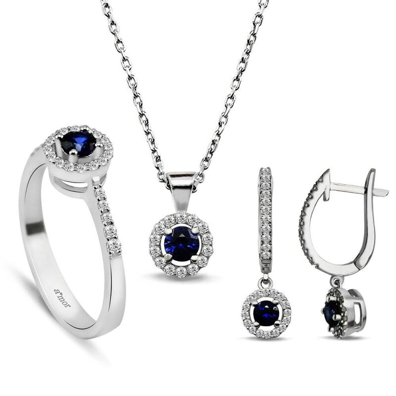 1.76 Karat Safir Pırlanta Set - IDL Sertifikalı - 1