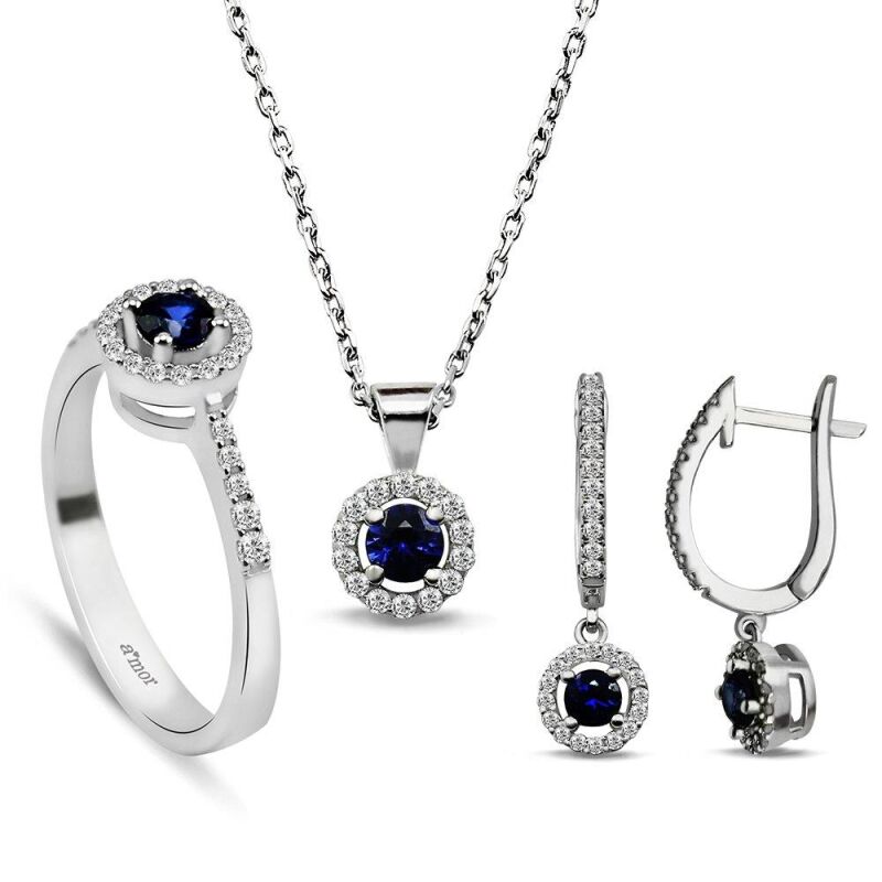 1.76 Karat Safir Pırlanta Set - 1