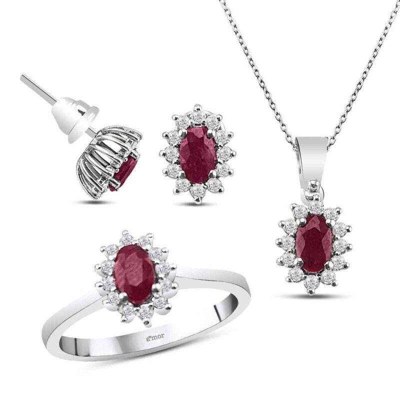 1.76 Karat Yakut Pırlanta Set - IDL Sertifikalı - 1