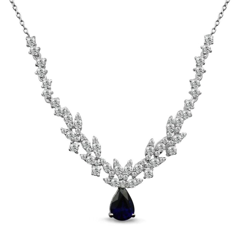 1.83 Karat Pırlanta Safir Kolye - IDL Sertifikalı - 1