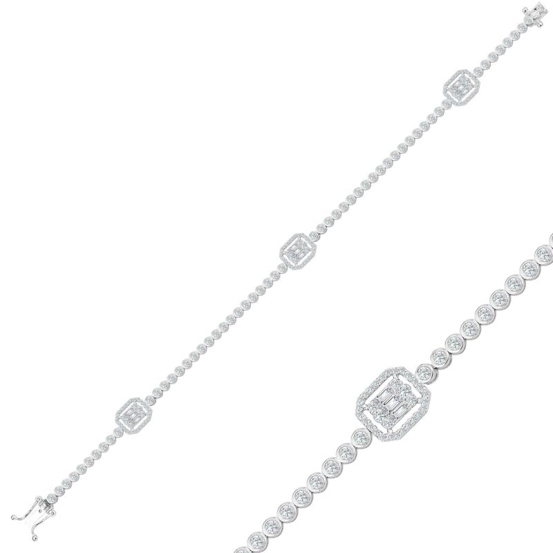 1.90 Karat Pırlanta Baget Bileklik - IDL Sertifikalı - 1