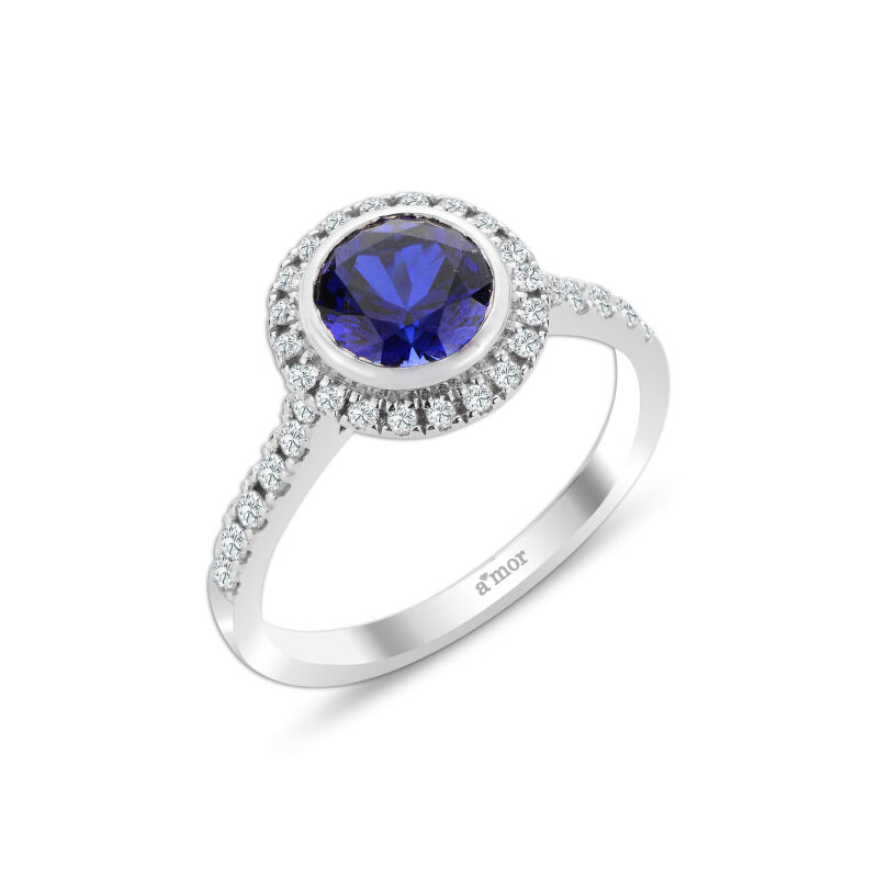 1.92 Karat Pırlanta Safir Yüzük - IDL Sertifikalı - 1