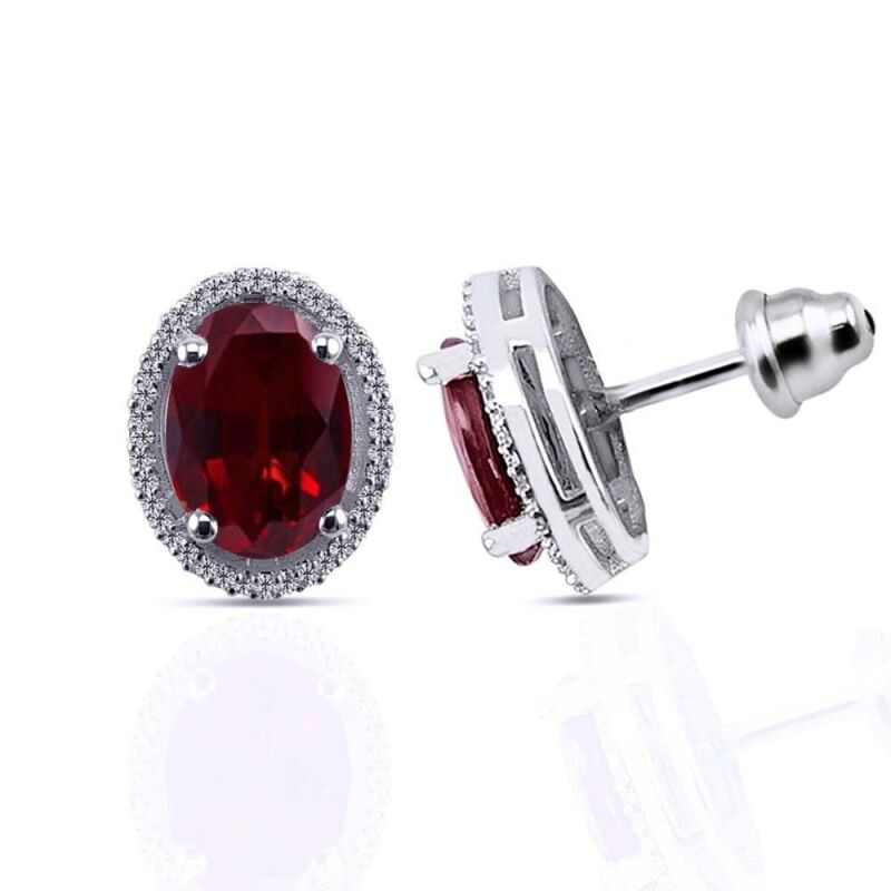 2.10 Karat Pırlanta Yakut Küpe - IDL Sertifikalı - 1